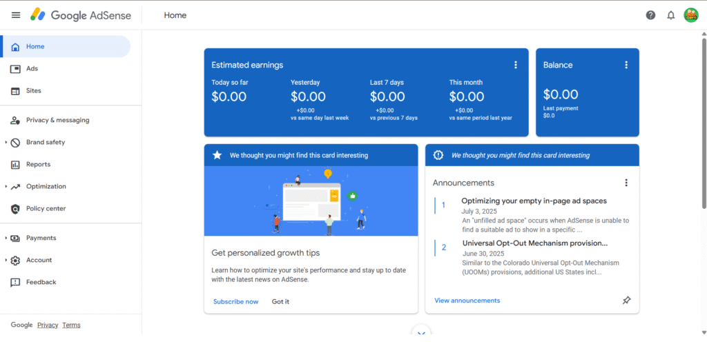 Active Dashboard